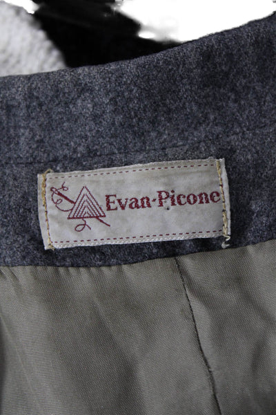 Evan Picone Womens Single Button Notched Lapel Blazer Jacket Gray Wool Medium