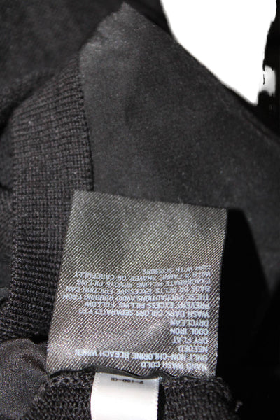 Uniqlo Womens Long Sleeve Crew Neck Knit Sweatshirt Black Wool Size Small