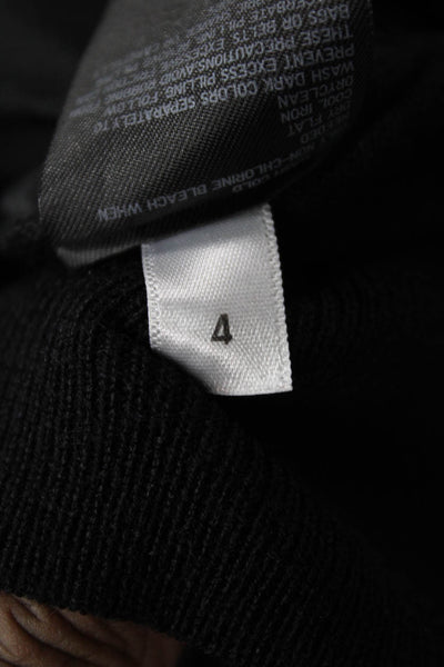 Uniqlo Womens Long Sleeve Crew Neck Knit Sweatshirt Black Wool Size Small
