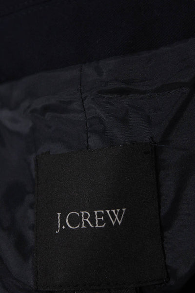 J Crew Womens Two Button Notched Lapel Blazer Jacket Navy Cotton Size 00