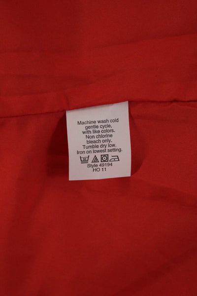 J Crew Womens Front Zip Mock Neck Down Quilted Vest Jacket Orange Size XS