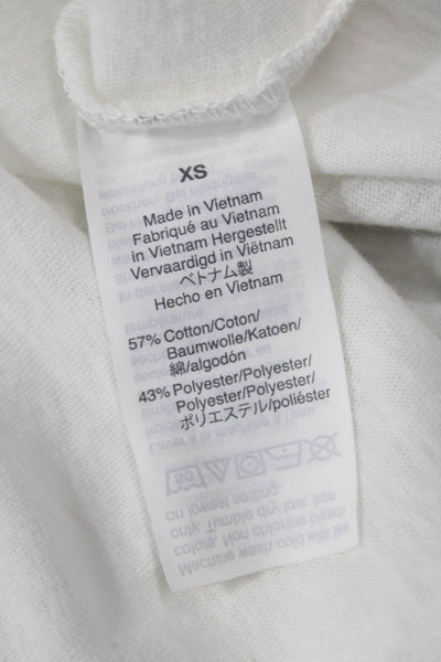 J Crew Womens Cotton Blend Open Back Long Sleeve T-Shirt White Size XS
