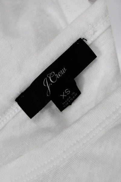 J Crew Womens Cotton Blend Open Back Long Sleeve T-Shirt White Size XS