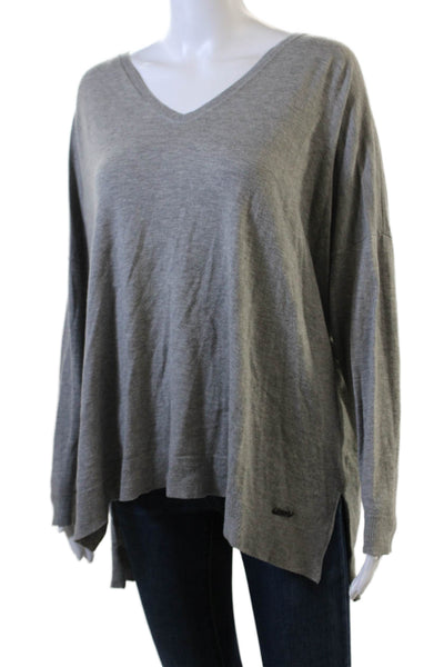 Polo Ralph Lauren Womens Long Sleeve V-Neck Pullover Sweater Gray Size L