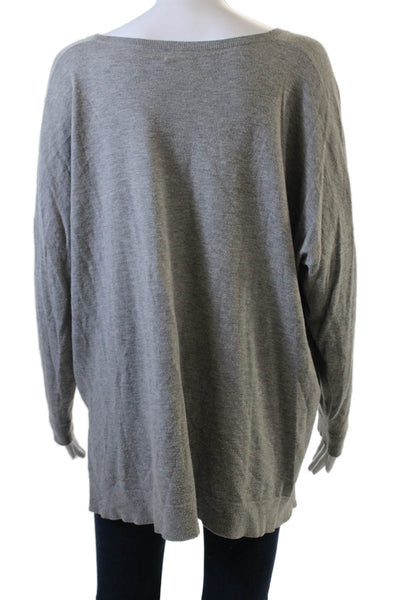 Polo Ralph Lauren Womens Long Sleeve V-Neck Pullover Sweater Gray Size L