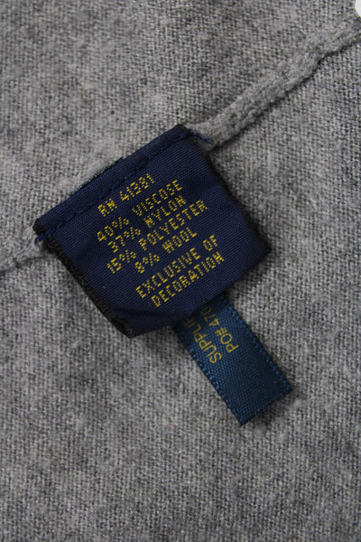 Polo Ralph Lauren Womens Long Sleeve V-Neck Pullover Sweater Gray Size L