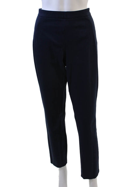 J Crew Womens Cotton Blend Straight Leg Slim Fit Martie Pants Navy Size 8T