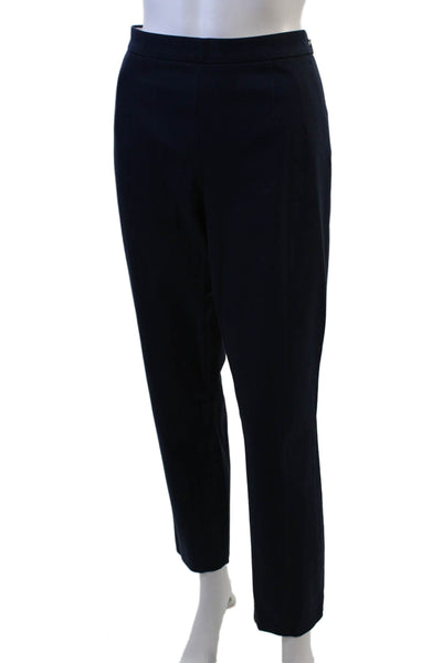 J Crew Womens Cotton Blend Straight Leg Slim Fit Martie Pants Navy Size 8T