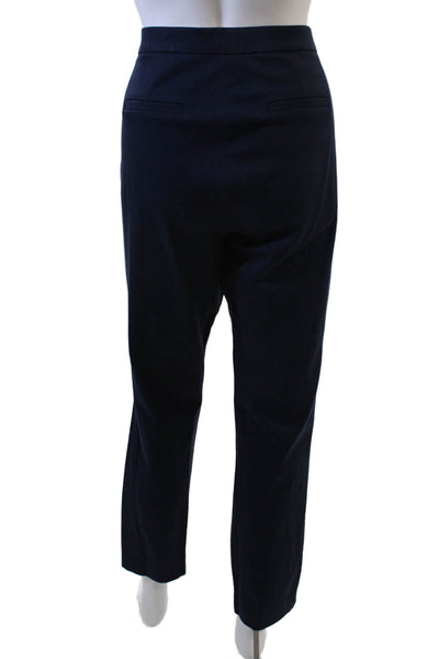 J Crew Womens Cotton Blend Straight Leg Slim Fit Martie Pants Navy Size 8T