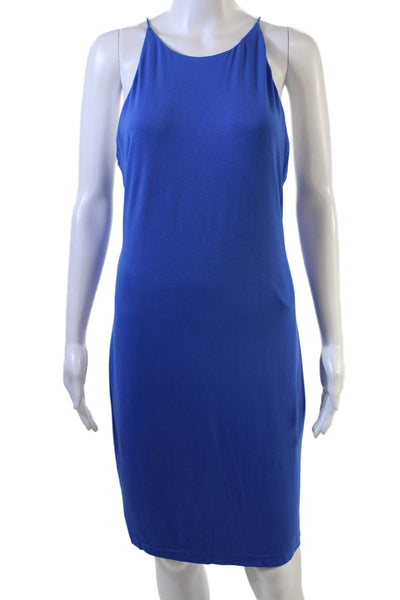 Alice + Olivia Women Slip Dress Blue High Neck Short Size 12