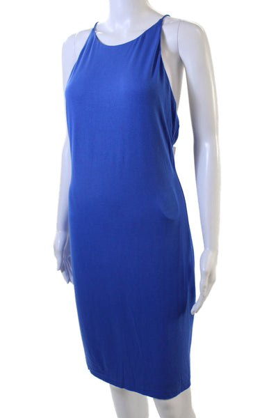 Alice + Olivia Women Slip Dress Blue High Neck Short Size 12