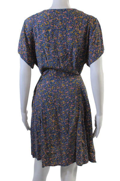 Rollas Womens Fit & Flare Sundress Blue Floral Mini Size L