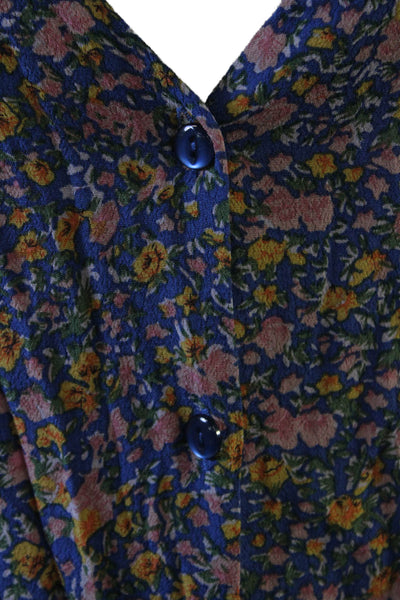 Rollas Womens Fit & Flare Sundress Blue Floral Mini Size L