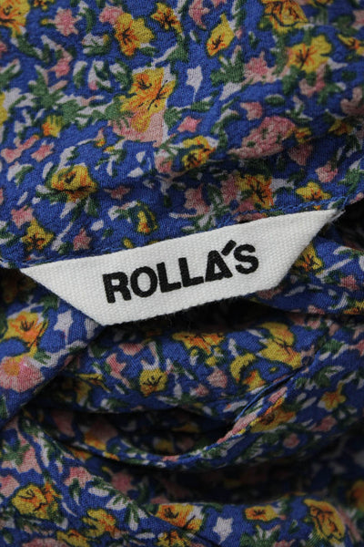 Rollas Womens Fit & Flare Sundress Blue Floral Mini Size L