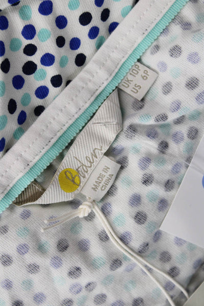 Boden Women Fit & Flare Sundress Blue Polka Dot Size 6P