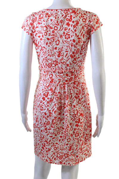Boden, Women Fit & Flare Sundress Red Floral Short Sleeve Size 6P