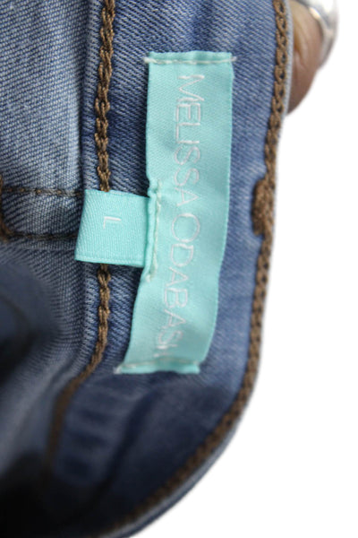 Melissa Odabash Womens Denim Lace Up Mini Skirt Blue Cotton Size Large