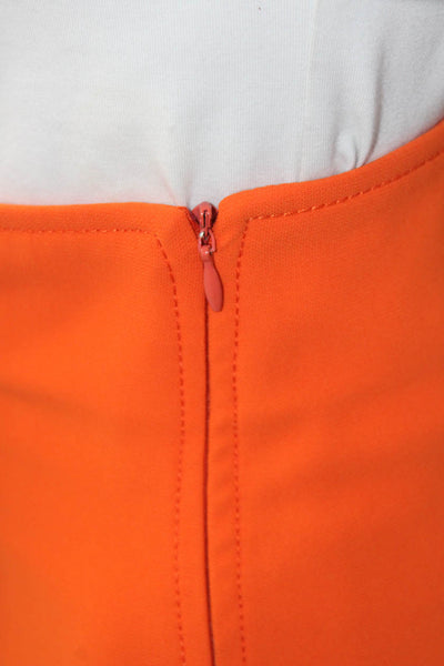 Zara Womens Zip Up A Line Mini Skirt Bright Orange Size Large