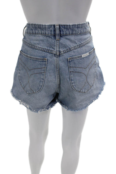Rollas Womens Denim High Rise Cut Off Shorts Blue Cotton Size 29