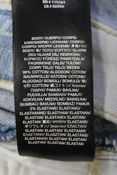 7 For All Mankind Womens Cropped Straight Jeans High Rise Blue Size 23