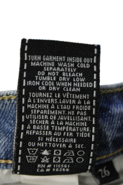 7 For All Mankind Womens Ankle Cropped Skinny Jeans Blue High Rise Size 26