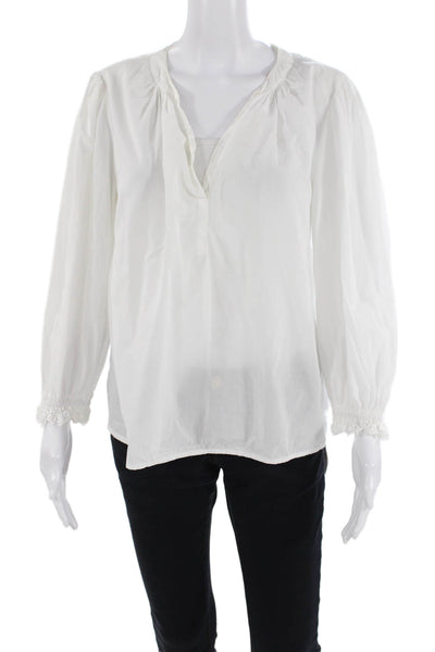 Velvet by Graham & Spencer Womens Long Sleeves Blouse White Size Medium