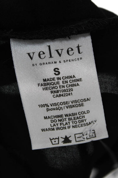 Velvet by Graham & Spencer Womens Long Sleeves Blouse Black Size Small