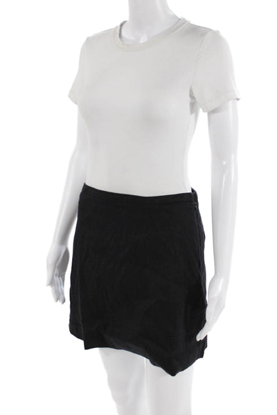 Everlane Womens Linen Blend Solid Mini Skirt Black Size 6