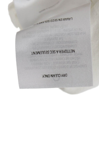T Tahari, Women, Shirt Dress White Collared Sleeveless Cotton Spandex Size 4