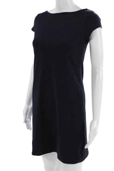 Susana Monaco Women Shift T-Shirt Dress Dark Blue Short Sleeve Size S