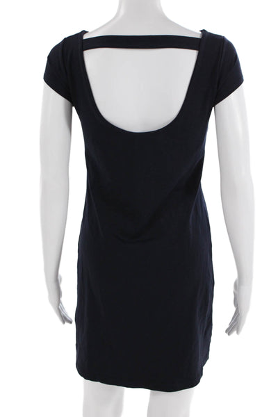 Susana Monaco Women Shift T-Shirt Dress Dark Blue Short Sleeve Size S