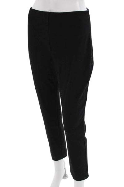 Theory Womens Cotton Blend Zip Up Tapered Pants Black Size 6