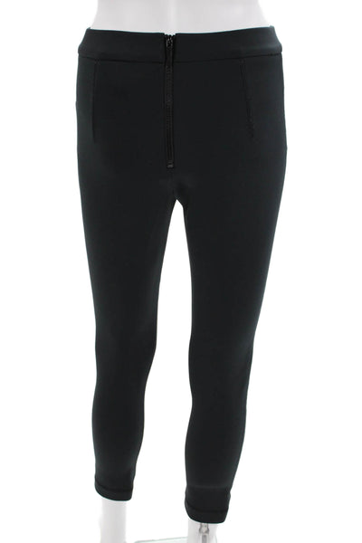 Cynthia Rowley Womens Solid Mid-Rise Skinny Trousers Black Size 2