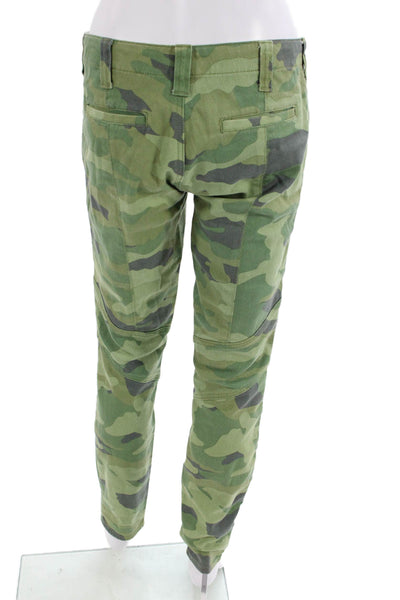 J Crew Womens Cotton Camouflage Skinny Pants Green Size 4