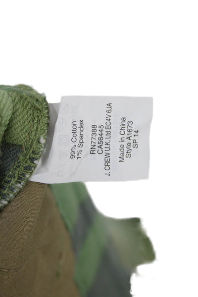 J Crew Womens Cotton Camouflage Skinny Pants Green Size 4