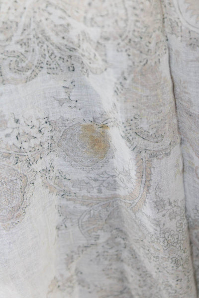Calypso Saint Barth Womens Cotton Paisley Button Up Blouse Top White Size S