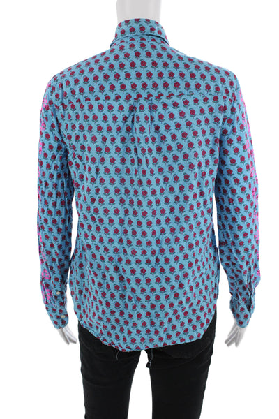 J Crew Womens Button-Down Blouse Blue Size S