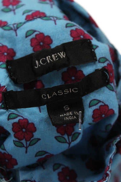 J Crew Womens Button-Down Blouse Blue Size S
