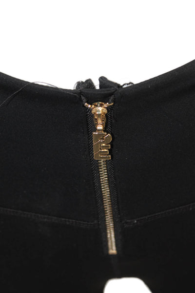 PE Nation Womens High Rise Stretch Knit Zipper Ankle Leggings Black Green XS