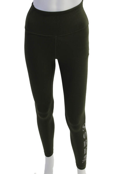 Lululemon x Soul Cycle Womens High Rise Logo Ankle Leggings Green Size 4
