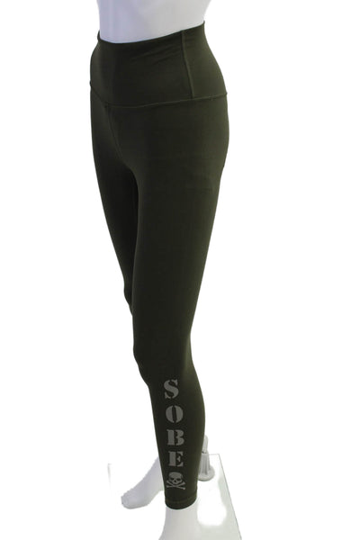 Lululemon x Soul Cycle Womens High Rise Logo Ankle Leggings Green Size 4