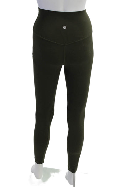 Lululemon x Soul Cycle Womens High Rise Logo Ankle Leggings Green Size 4