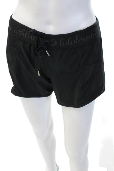 Lululemon Women's Drawstring Waist Athletic Running Shorts Black Size 4