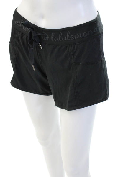Lululemon Women's Drawstring Waist Athletic Running Shorts Black Size 4