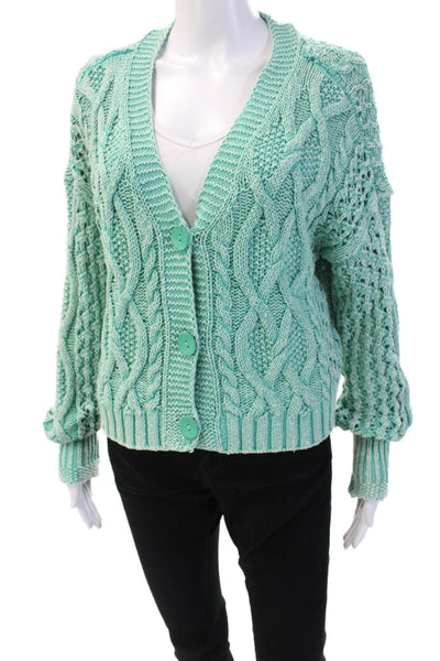 Pilcro and the Letterpress Anthropologie Women's Button Up Cardigan Green Size S