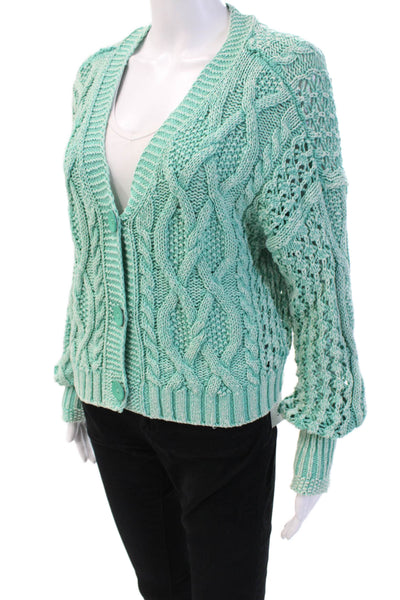 Pilcro and the Letterpress Anthropologie Women's Button Up Cardigan Green Size S