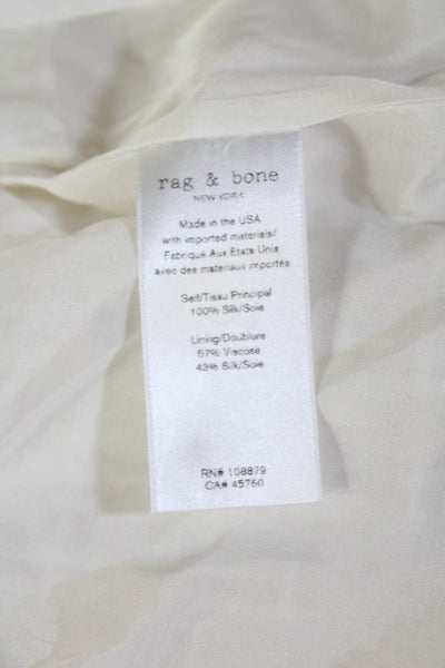Rag & Bone Women's Short Sleeves Round Neck Mesh Blouse Cream Size XS
