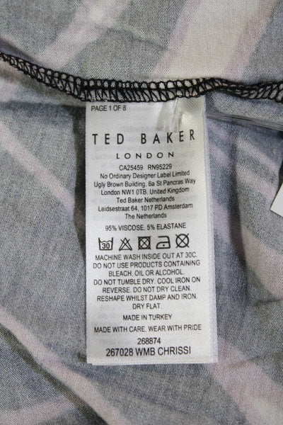 Ted Baker London Women's Round Neck Short Sleeve Multicolor T-Shirt Size 1