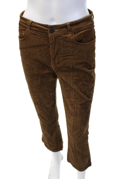 Paige Women's Button Closure Straight Leg Dress Pants Brown Size 27