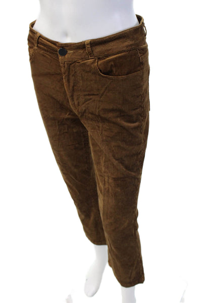 Paige Women's Button Closure Straight Leg Dress Pants Brown Size 27
